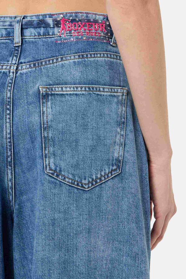Jeans Cropped A Palazzo Mid Blue