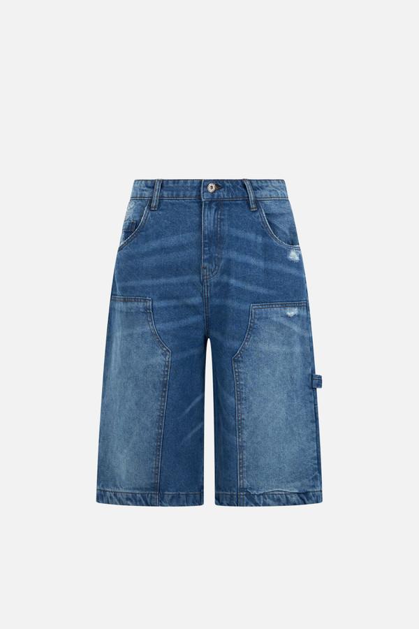 Double Knee Carpenter Jeans Corto Medium Blue