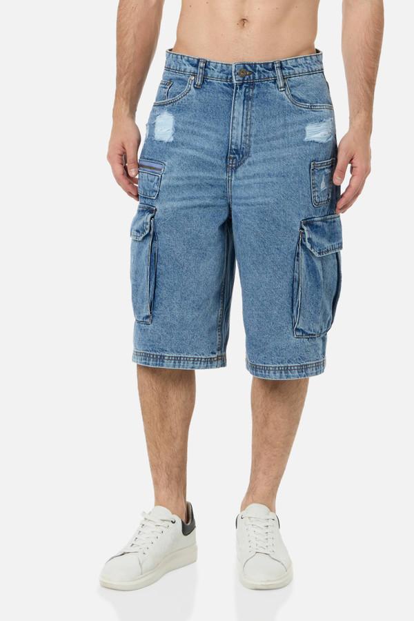 Pantaloncini Jeans Cargo Mid Blue