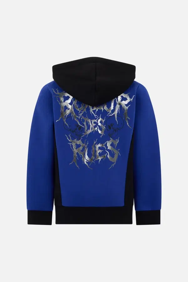 Felpa Cyber Blue Con Zip E Cappuccio