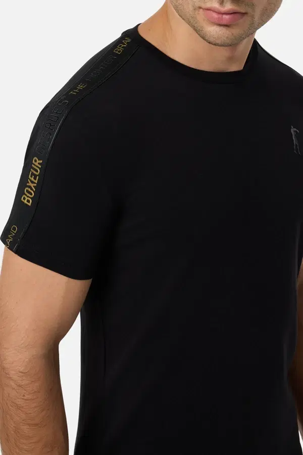 Black Bands Short Sleeve T-Shirt Black-Gold