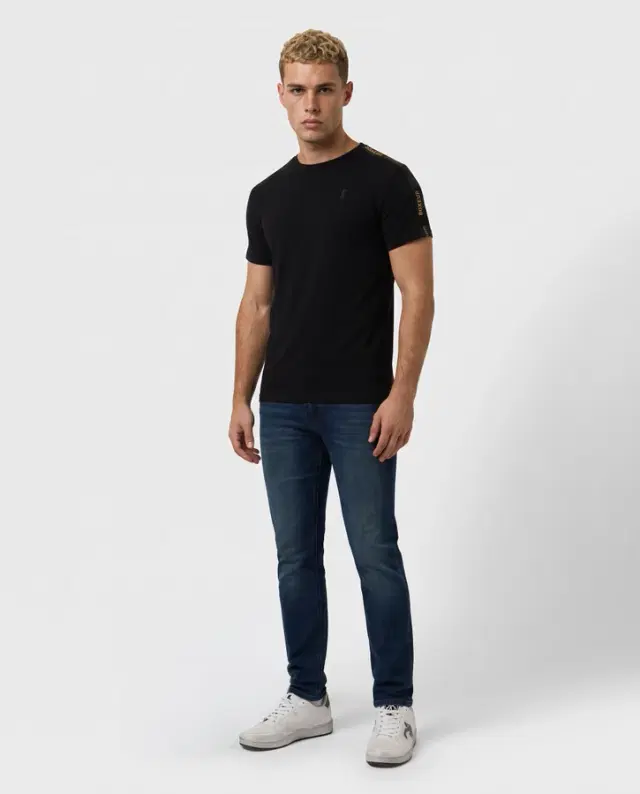 Black Bands Short Sleeve T-Shirt Black-Gold