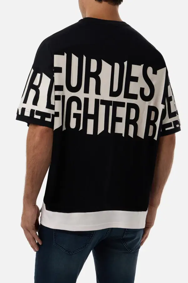 T-Shirt Manica Corta Over Fit All Over Nera