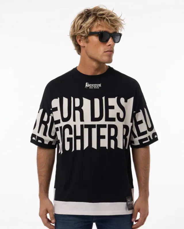 T-Shirt Manica Corta Over Fit All Over Nera