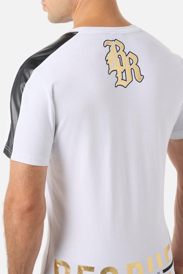 T-Shirt Manica Corta Gotica Bianca E Oro