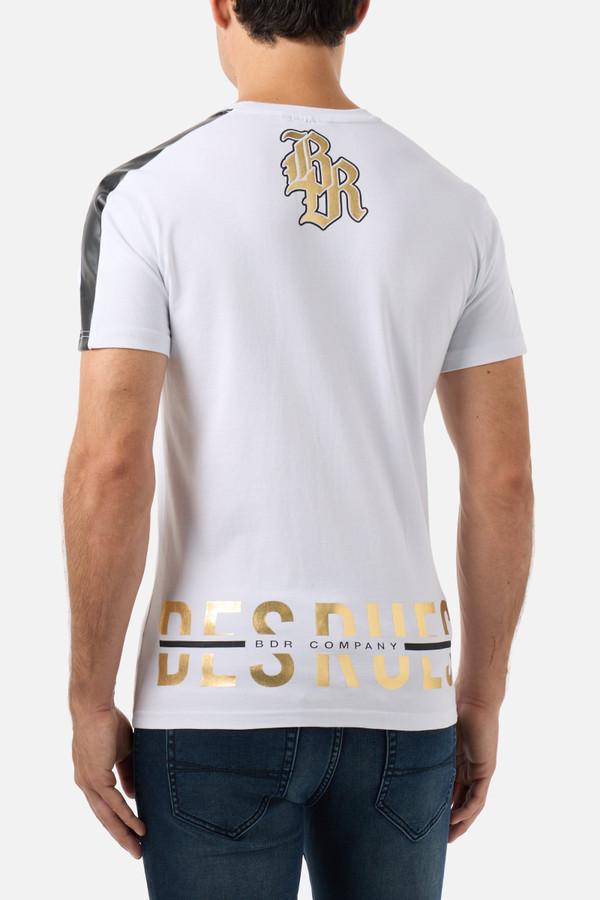 T-Shirt Manica Corta Gotica Bianca E Oro
