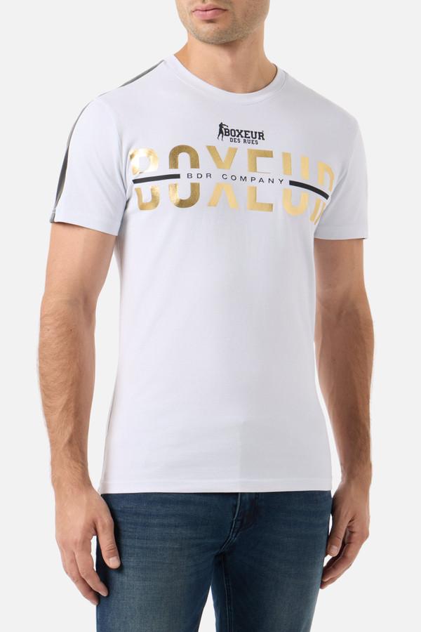 T-Shirt Manica Corta Gotica Bianca E Oro