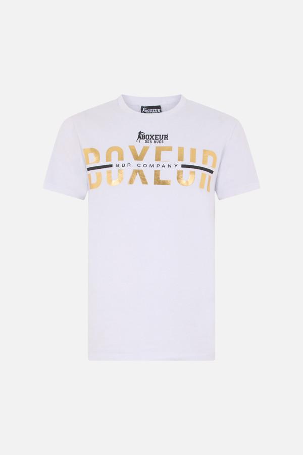 T-Shirt Manica Corta Gotica Bianca E Oro