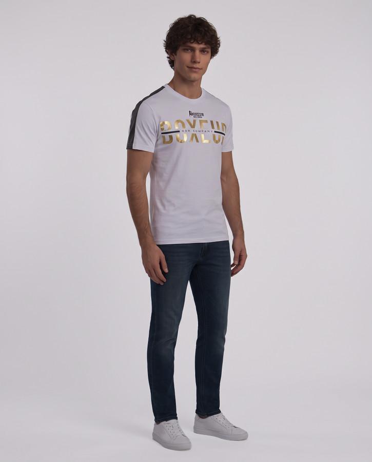 T-Shirt Manica Corta Gotica Bianca E Oro