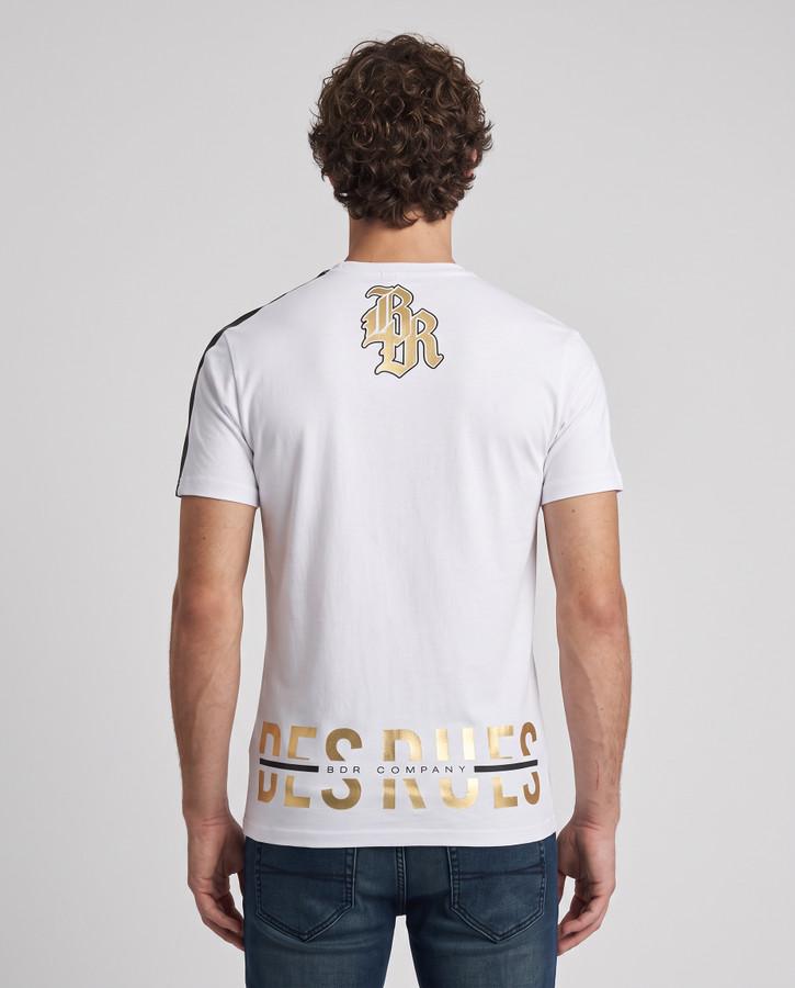 T-Shirt Manica Corta Gotica Bianca E Oro