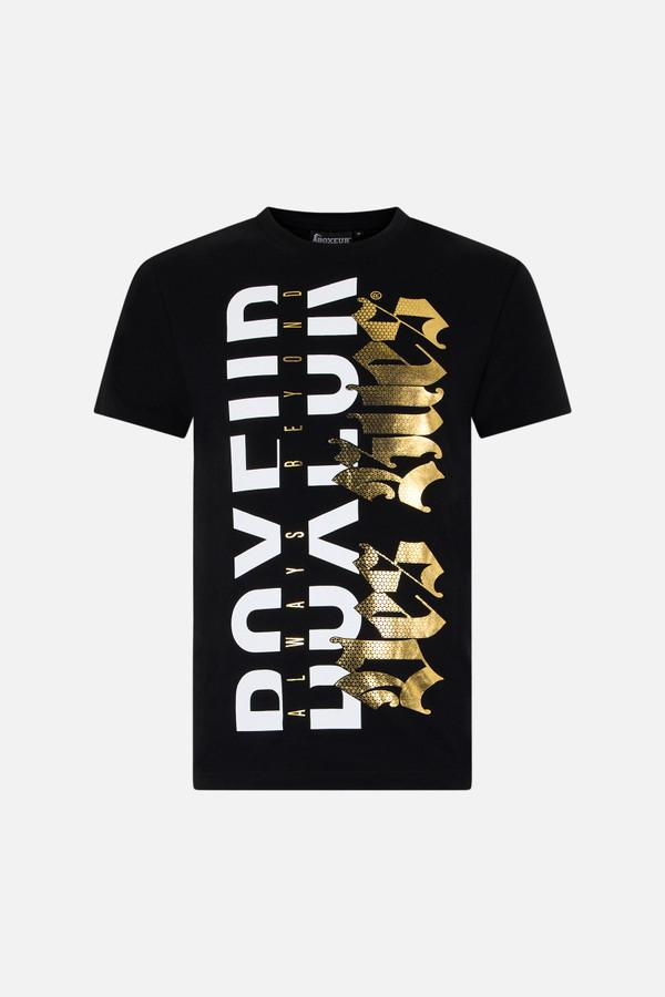 T-Shirt Manica Corta Gotica Nera E Oro