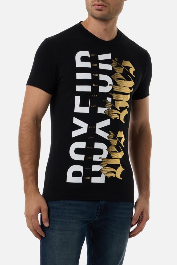 T-Shirt Manica Corta Gotica Nera E Oro