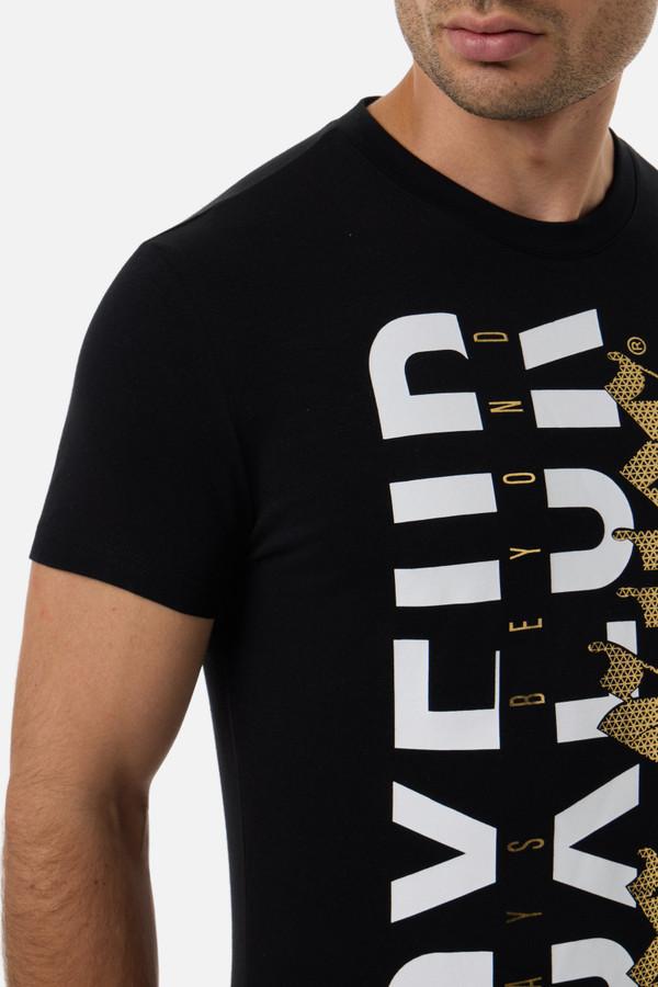 T-Shirt Manica Corta Gotica Nera E Oro