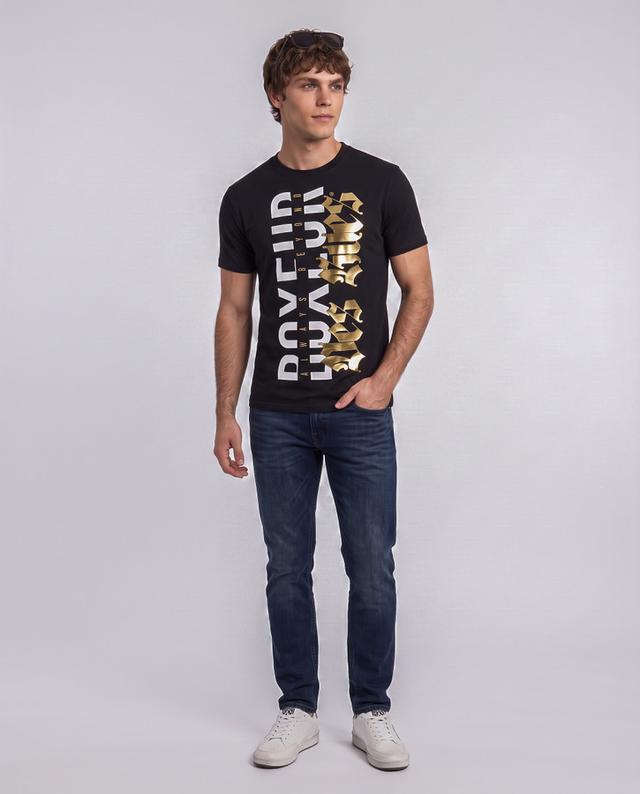 T-Shirt Manica Corta Gotica Nera E Oro