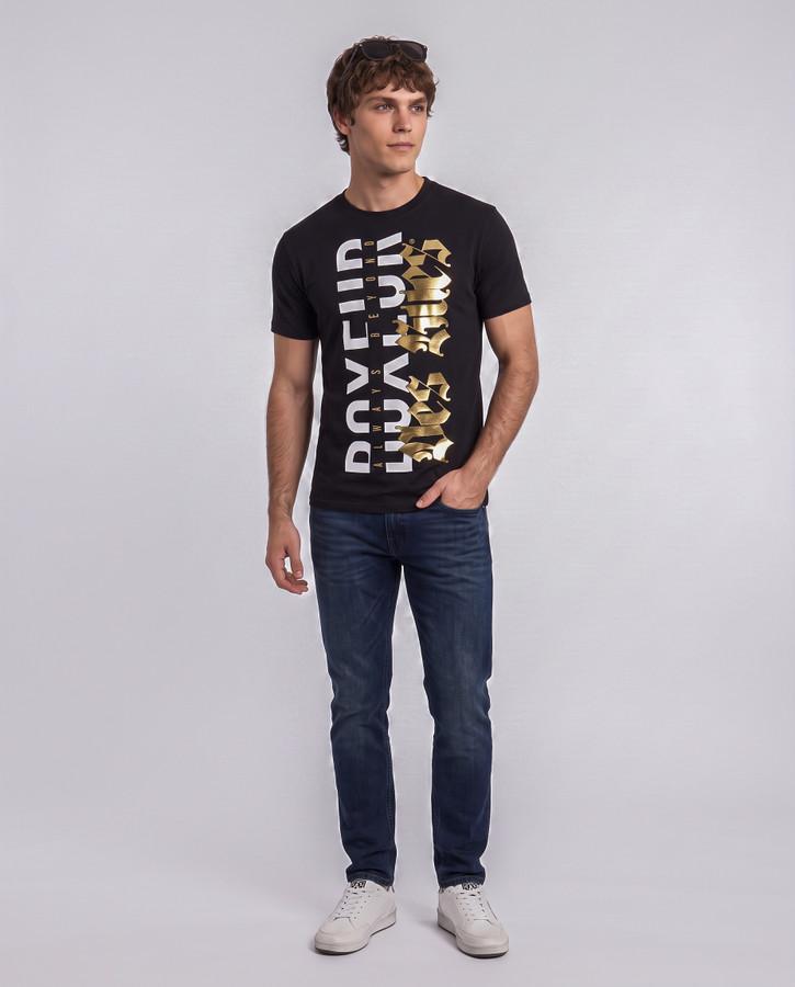 T-Shirt Manica Corta Gotica Nera E Oro