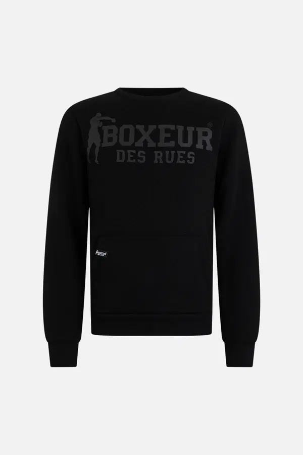 Black Round Neck Sweatshirt Black