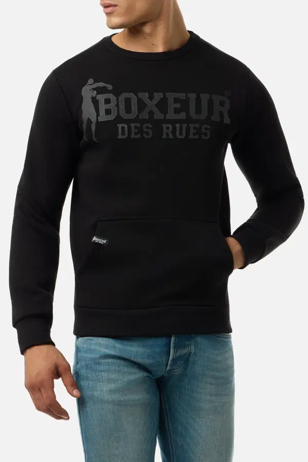 Black Round Neck Sweatshirt Black