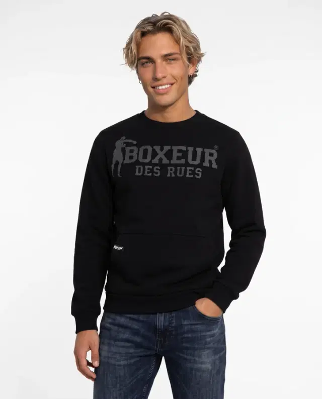 Black Round Neck Sweatshirt Black