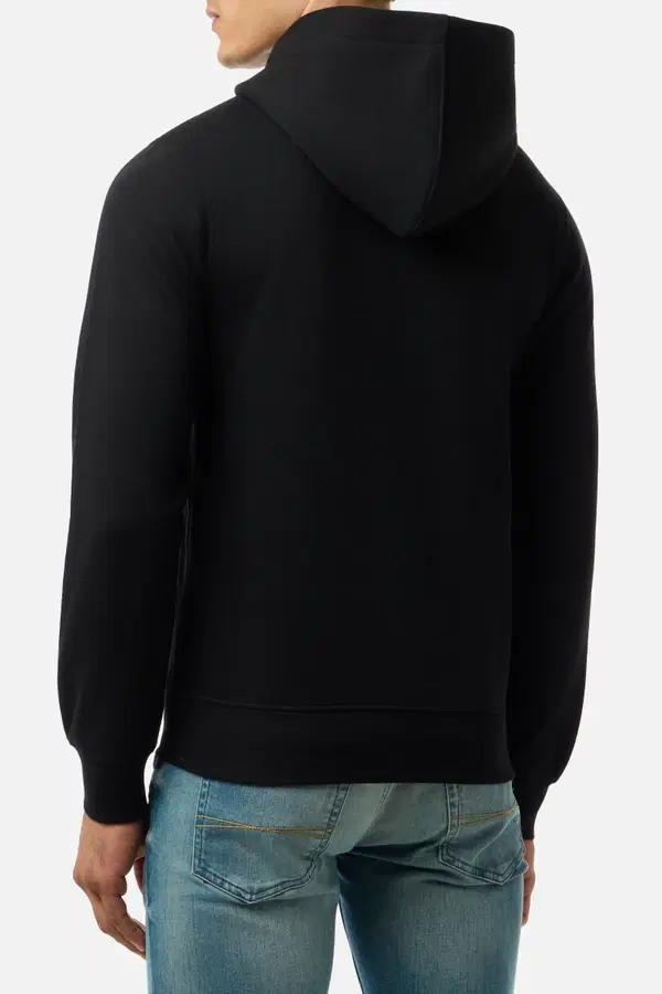 Black Full Zip Hoodie Logo Black