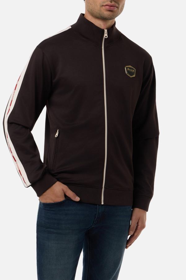 Felpa Collo Alto Full Zip Chocolate Fondant