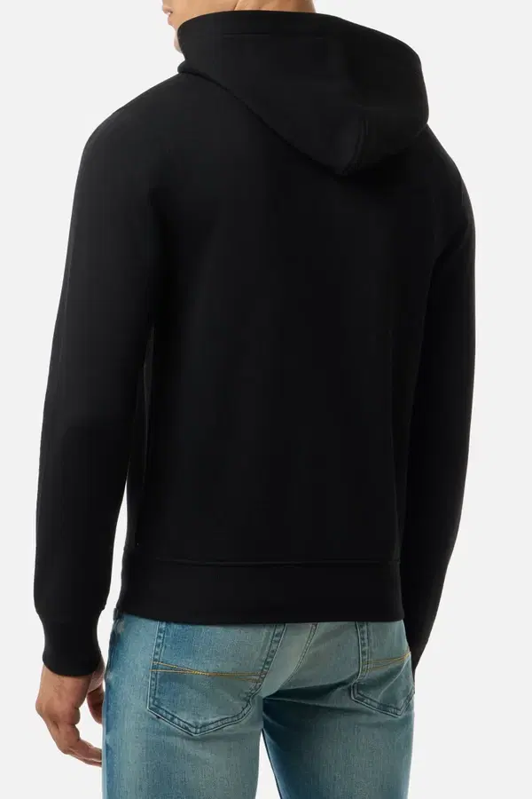 Felpa Cappuccio Full Zip Nera Black