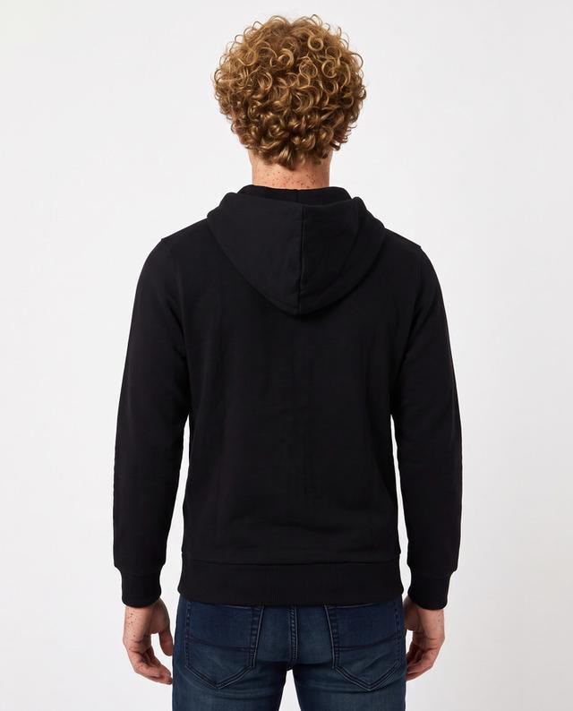 Black Round Neck Sweatshirt With Sleeve Bands Black