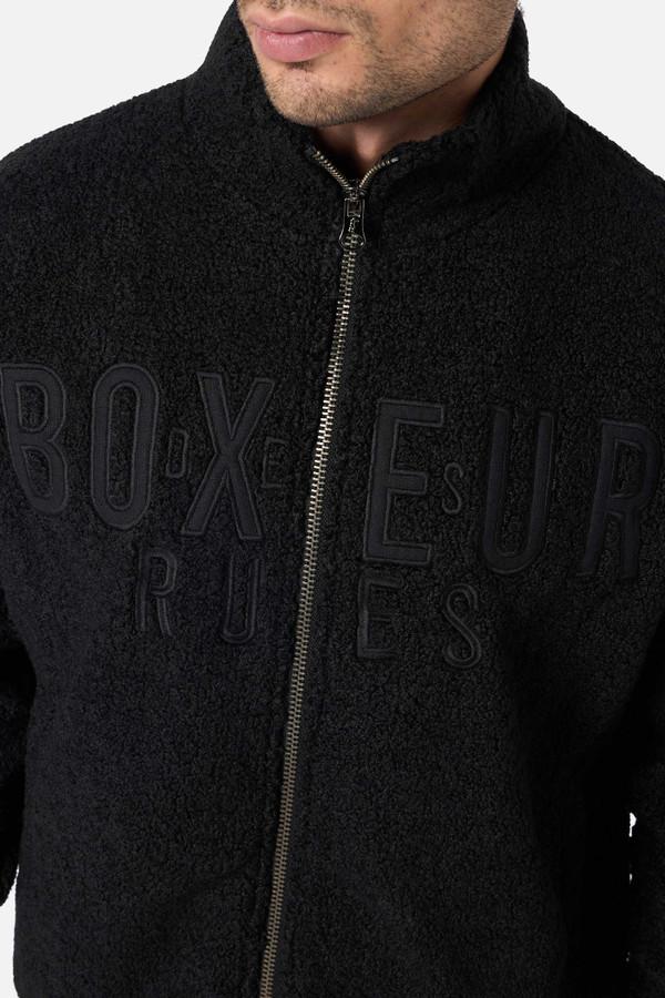 Felpa Full Zip Sherpa Nera