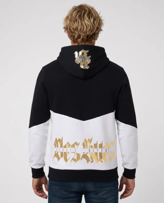 Felpa Cappuccio Zip Over Gotica Black-Gold