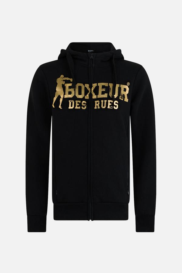 Logo Black Gold Zip Hoodie Black-Gold