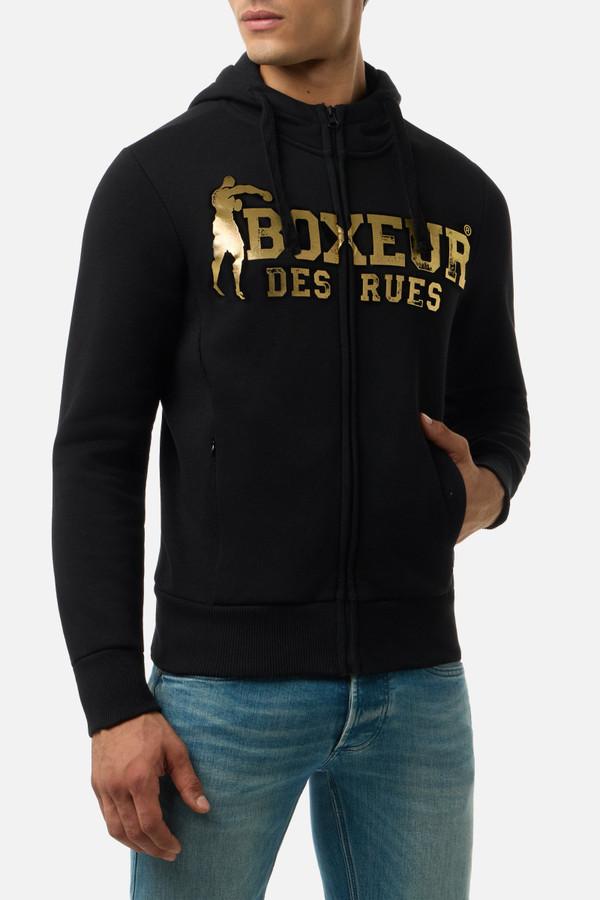 Logo Black Gold Zip Hoodie Black-Gold