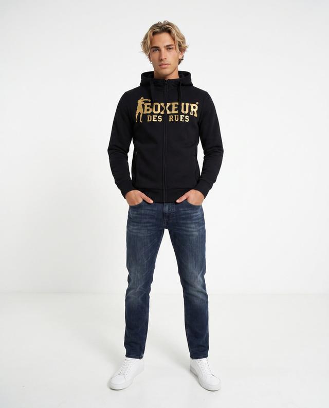 Logo Black Gold Zip Hoodie Black-Gold