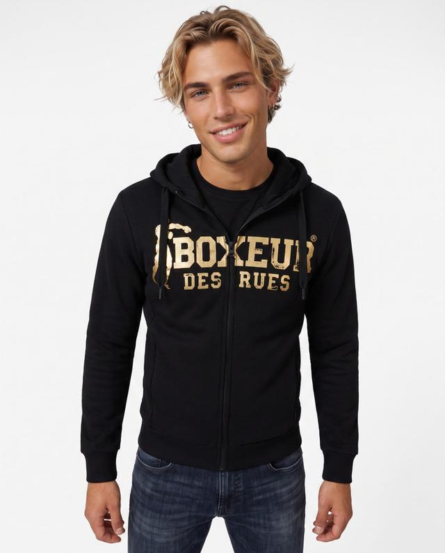 Logo Black Gold Zip Hoodie Black-Gold