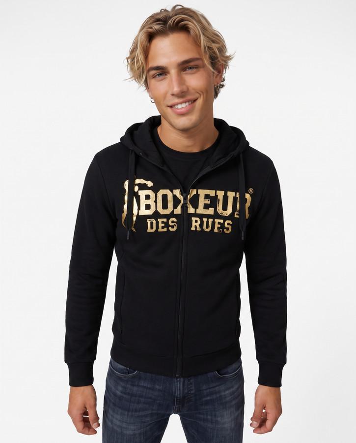 Logo Black Gold Zip Hoodie Black-Gold