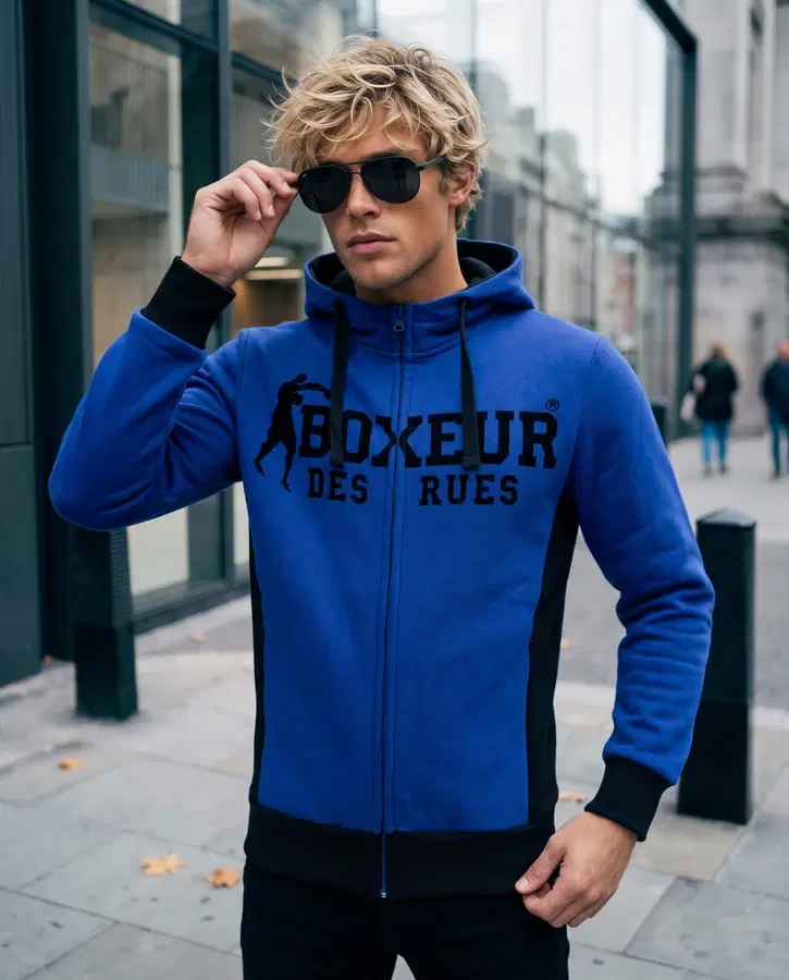 Logo Cyber Blue Zip Hoodie Cyber Blue
