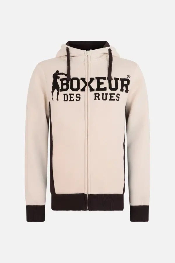Felpa Logo Warm Blank Con Cappuccio E Zip