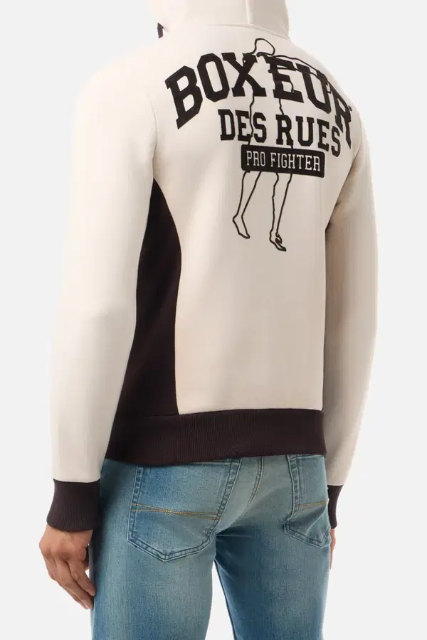 Felpa Logo Warm Blank Con Cappuccio E Zip