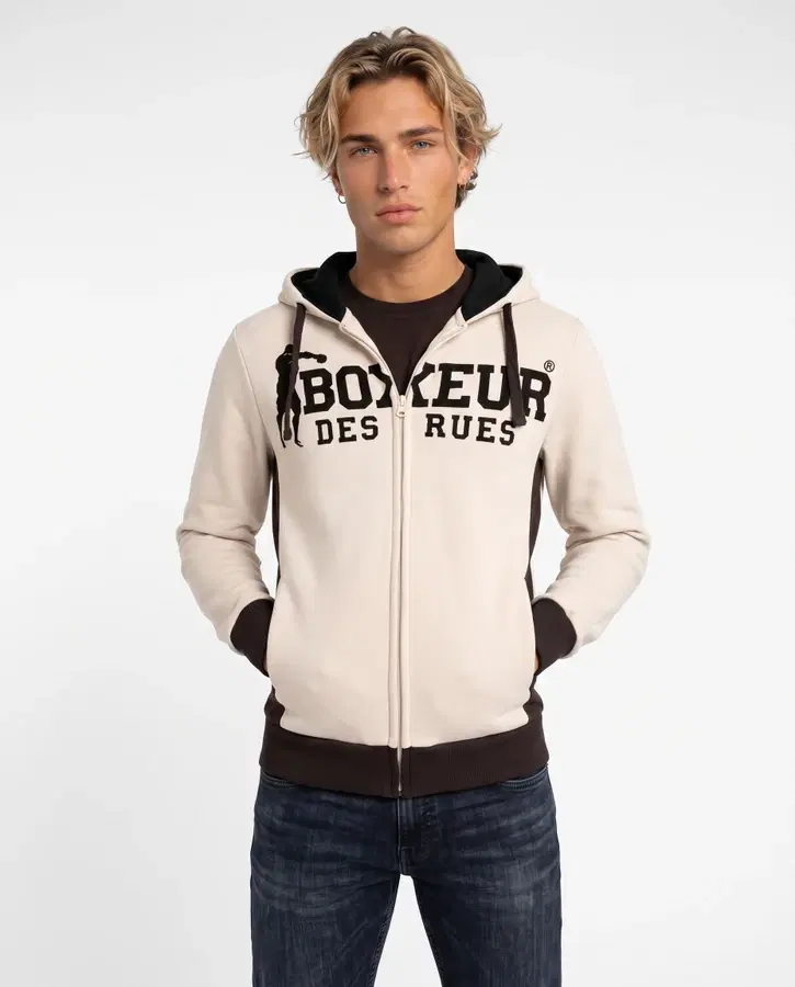 Felpa Logo Warm Blank Con Cappuccio E Zip