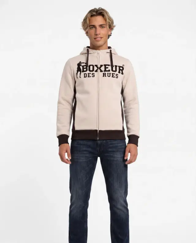 Felpa Logo Warm Blank Con Cappuccio E Zip