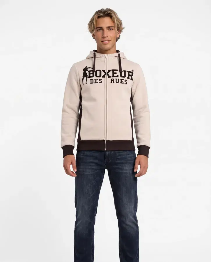 Felpa Logo Warm Blank Con Cappuccio E Zip