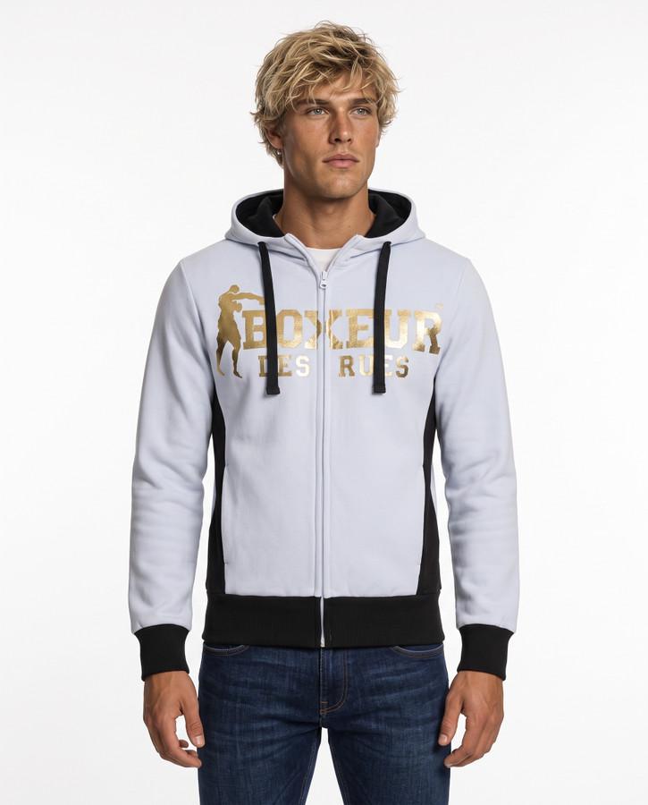 Logo White Gold Zip Hoodie White-Gold