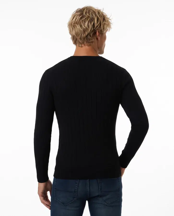 Black Man Rib Sweater Black