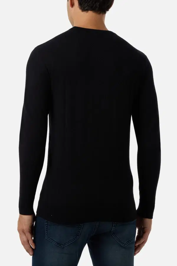 Black Crew Neck Jumper Black