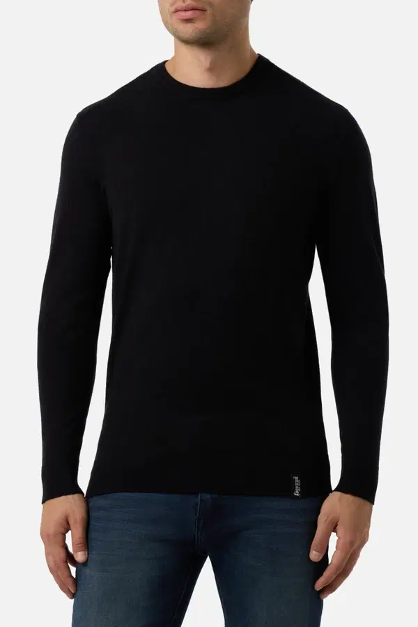 Black Crew Neck Jumper Black