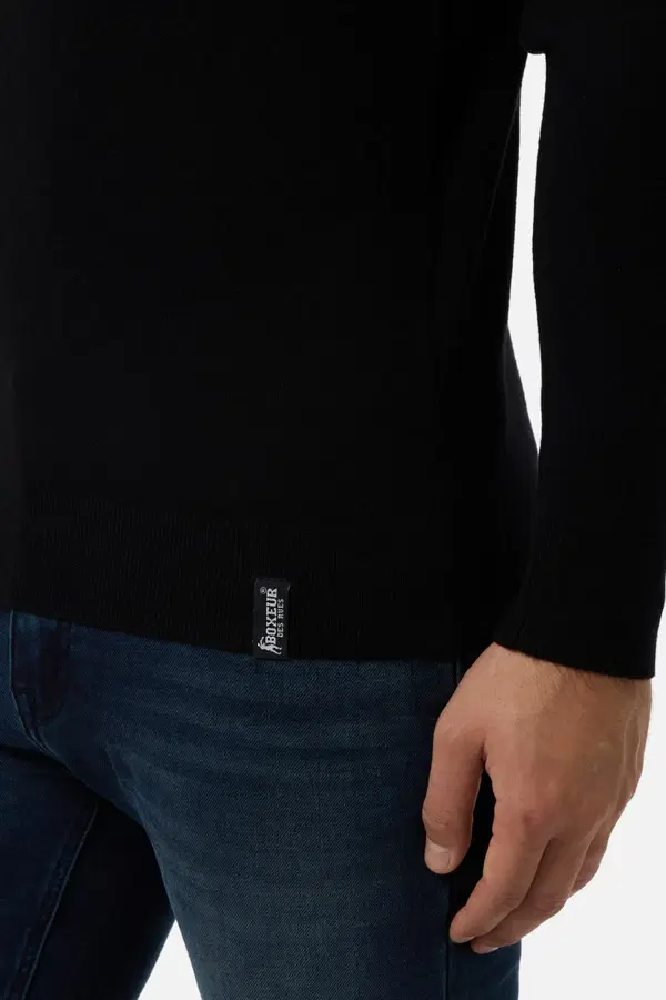 Black Crew Neck Jumper Black
