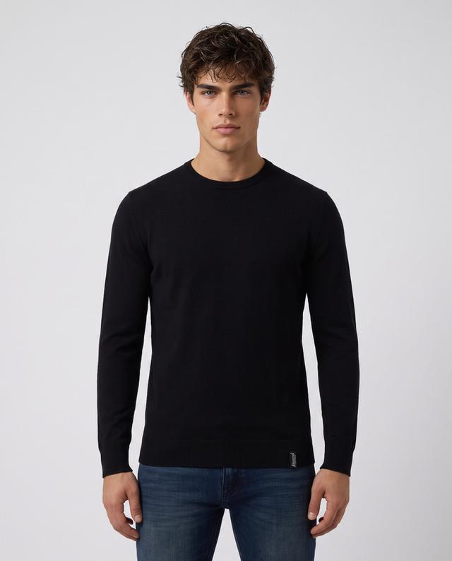 Black Crew Neck Jumper Black