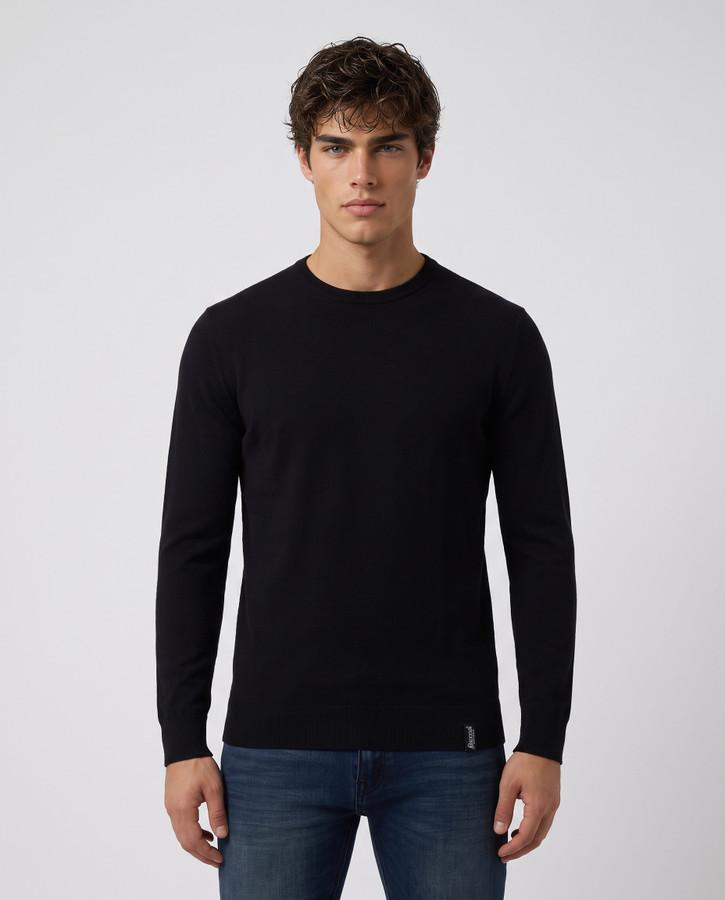 Black Crew Neck Jumper Black