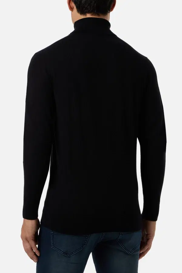 Black Man Turtleneck Sweater Black