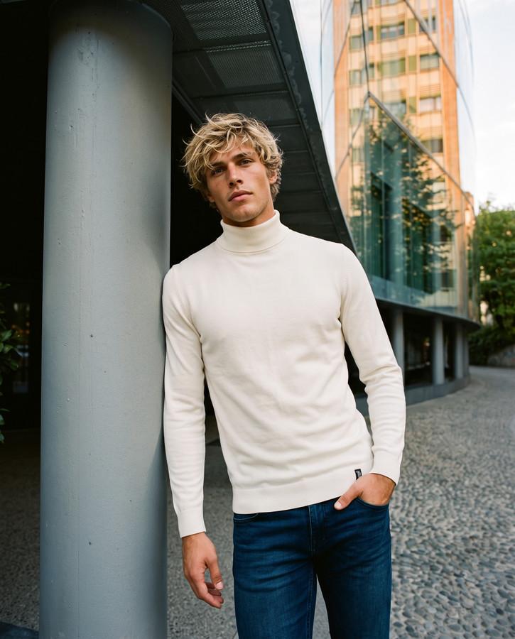 Warm Blank Man Turtleneck Sweater Warm Blank