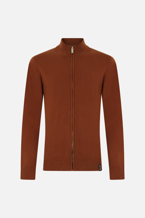 Caramelized Full Zip Man Turtleneck Sweater Caramelized