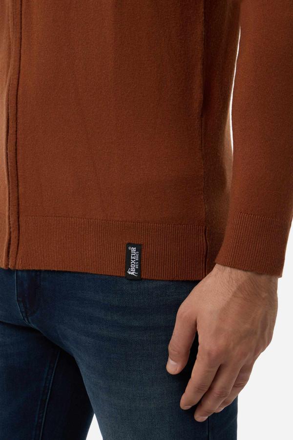 Caramelized Full Zip Man Turtleneck Sweater Caramelized